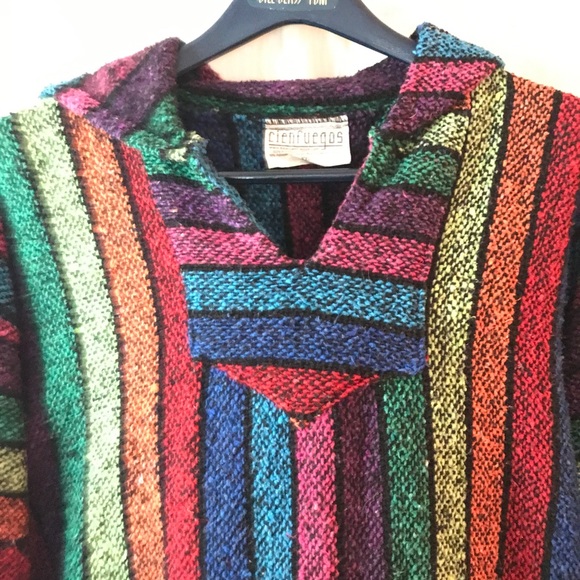 Baja Cienfeugos XL / XXL Rainbow Baja Hoodie “drug rug” “Mexican hoodie” PRIDE - Picture 9 of 11